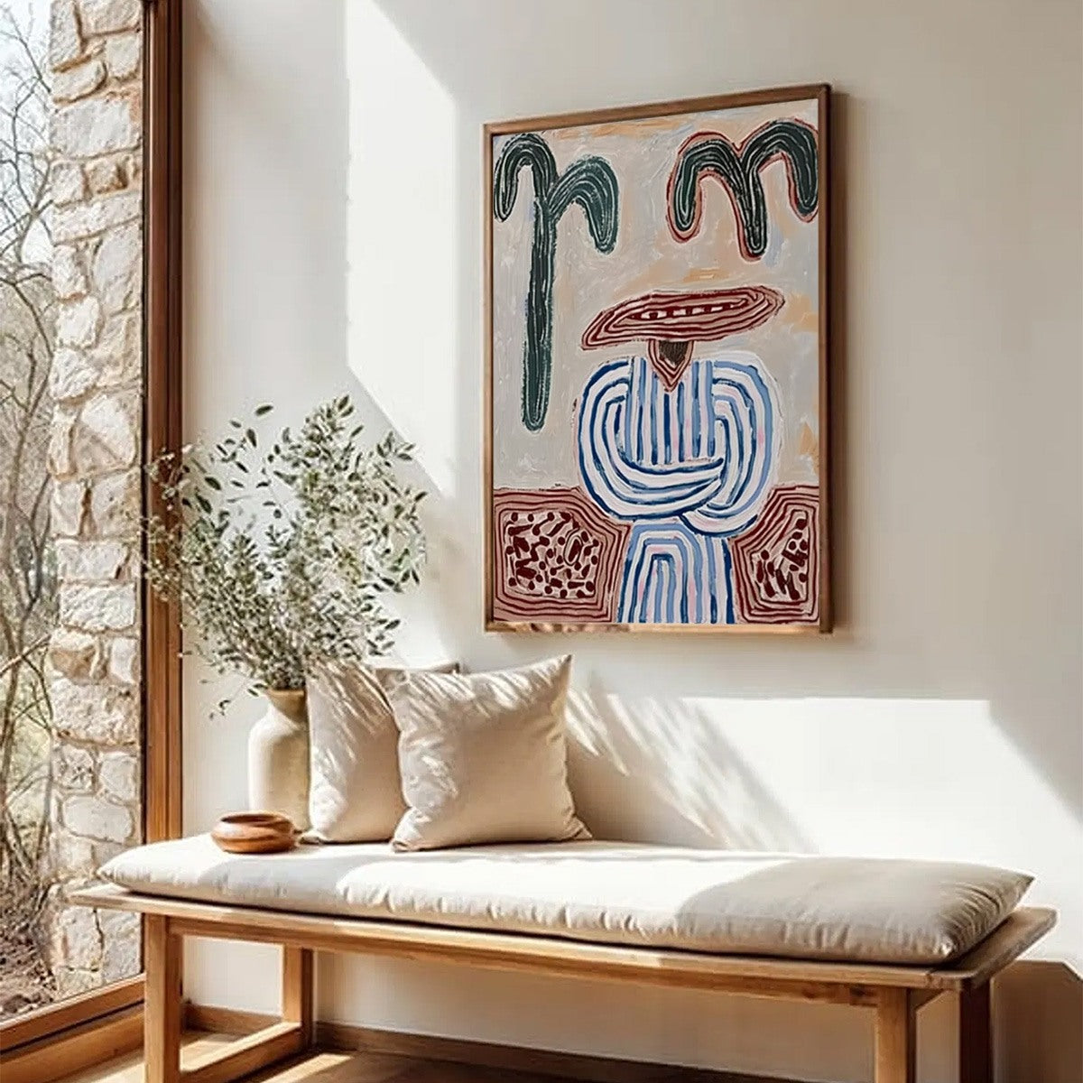 EARTHEN GUARDIAN: Wabi Sabi Abstract Figurative Wall Art