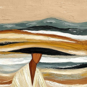 EARTHEN REPOSE: Textured Abstract Figurative Painting for Modern Decor