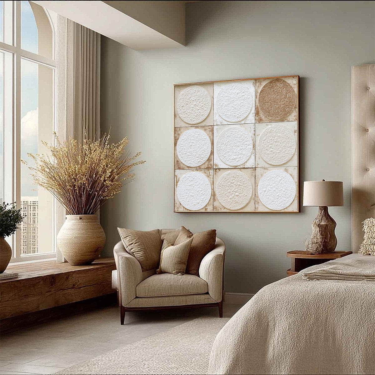 EARTHEN RHYTHM: Textured Wabi Sabi Abstract Painting for Minimalist Decor