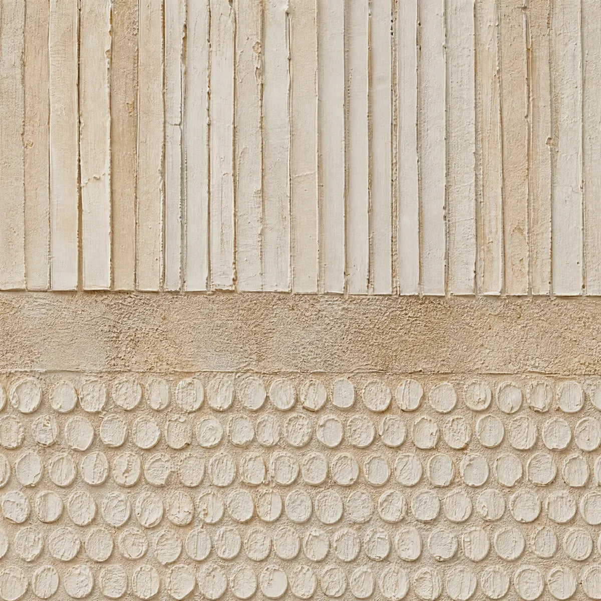Vertical wabi-sabi textured abstract wall art in neutral beige and cream tones