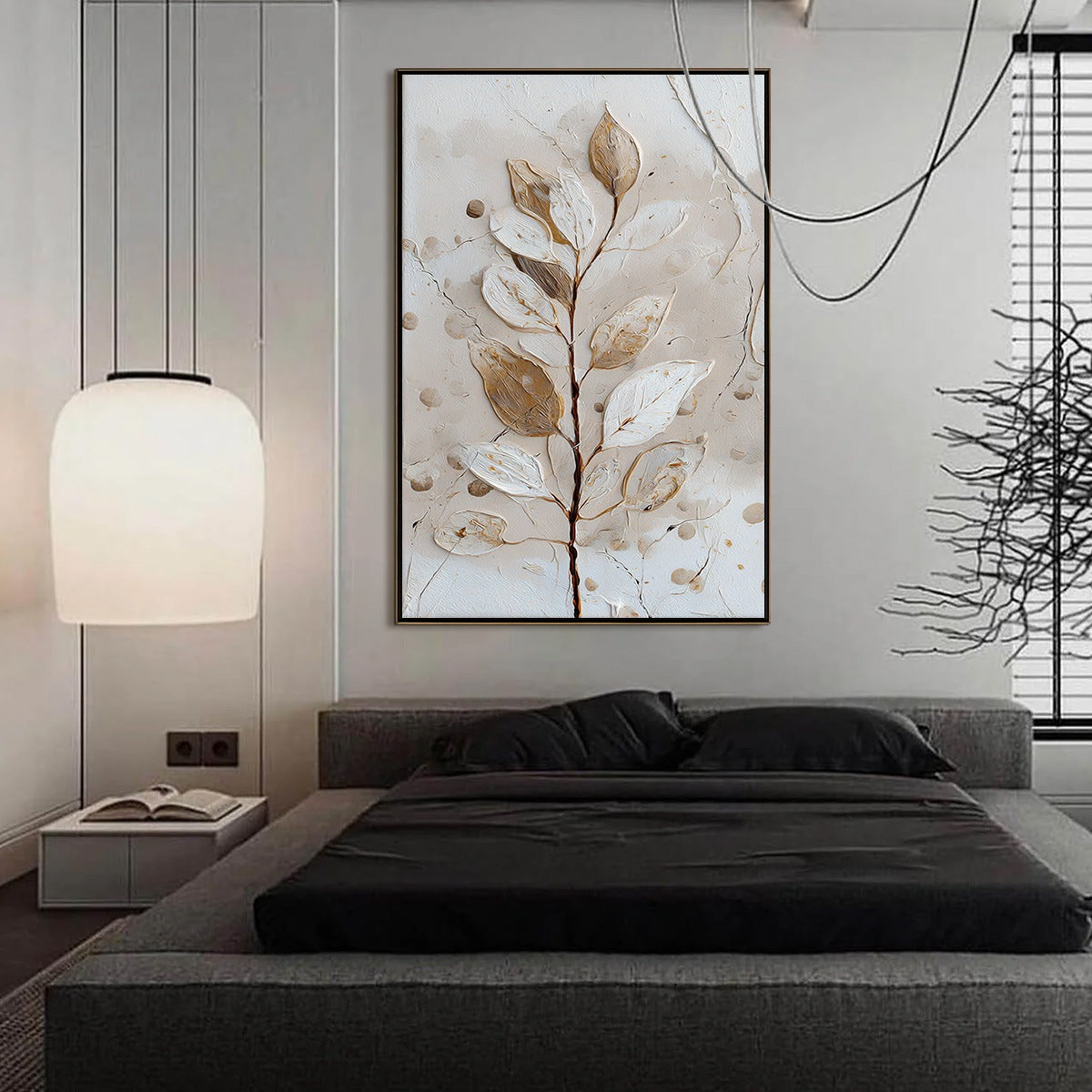 EARTHEN SPRIG: Textured Wabi Sabi Botanical Wall Art