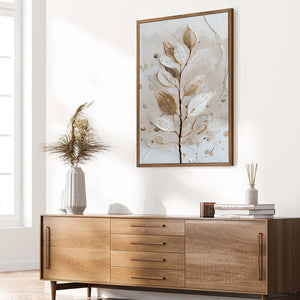 EARTHEN SPRIG: Textured Wabi Sabi Botanical Wall Art