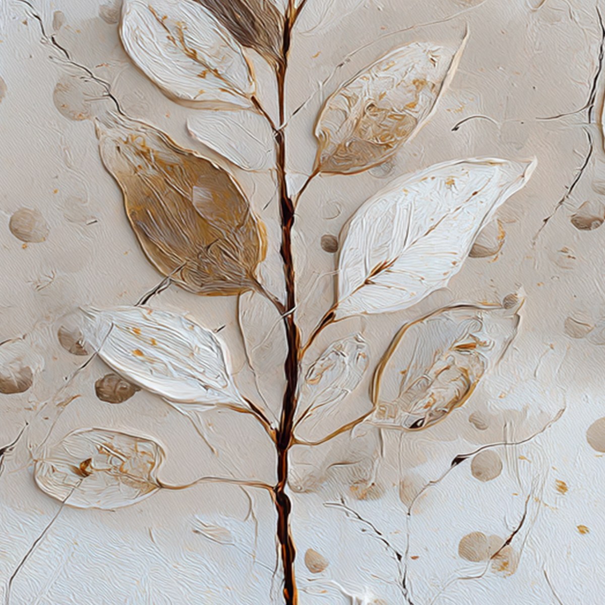 EARTHEN SPRIG: Textured Wabi Sabi Botanical Wall Art