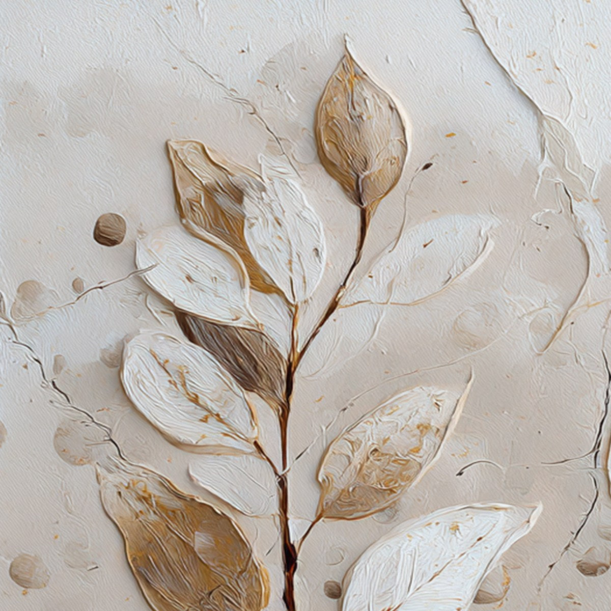 EARTHEN SPRIG: Textured Wabi Sabi Botanical Wall Art