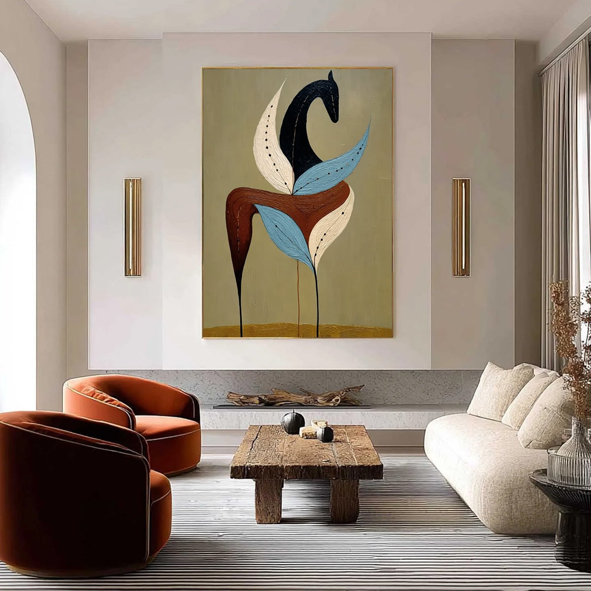 EARTHEN STEED: Textured Wabi Sabi Abstract Horse Painting