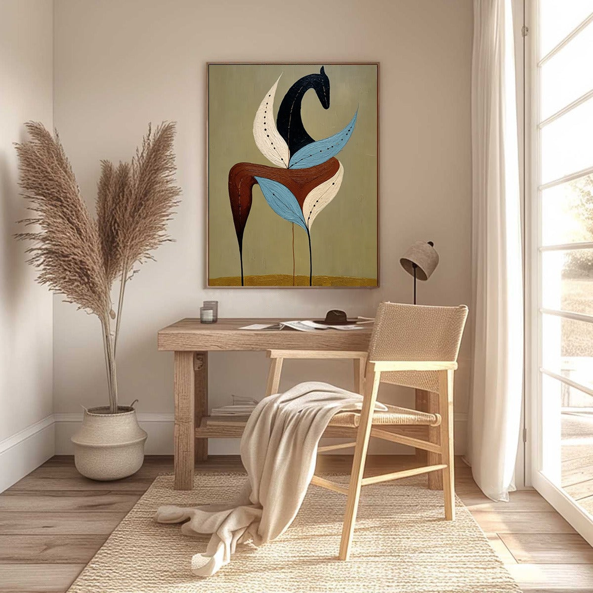 EARTHEN STEED: Textured Wabi Sabi Abstract Horse Painting