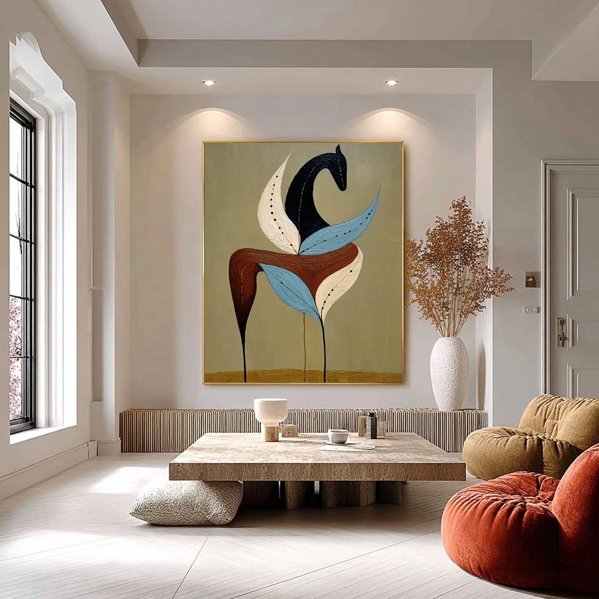 EARTHEN STEED: Textured Wabi Sabi Abstract Horse Painting