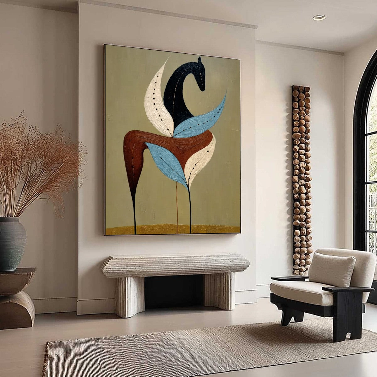 EARTHEN STEED: Textured Wabi Sabi Abstract Horse Painting