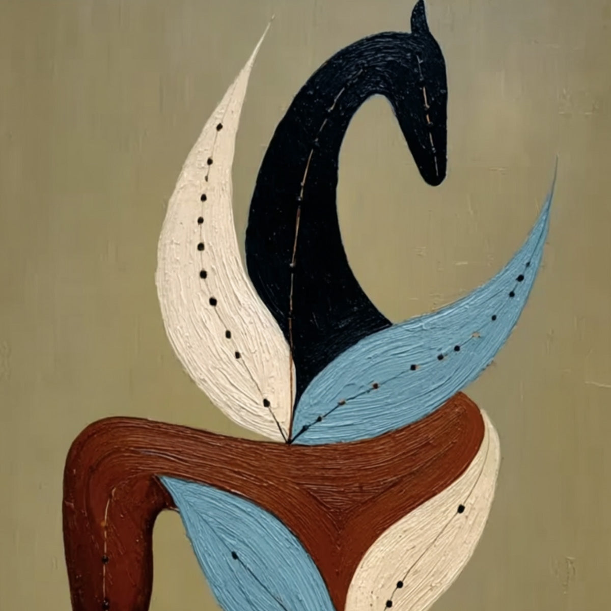 EARTHEN STEED: Textured Wabi Sabi Abstract Horse Painting