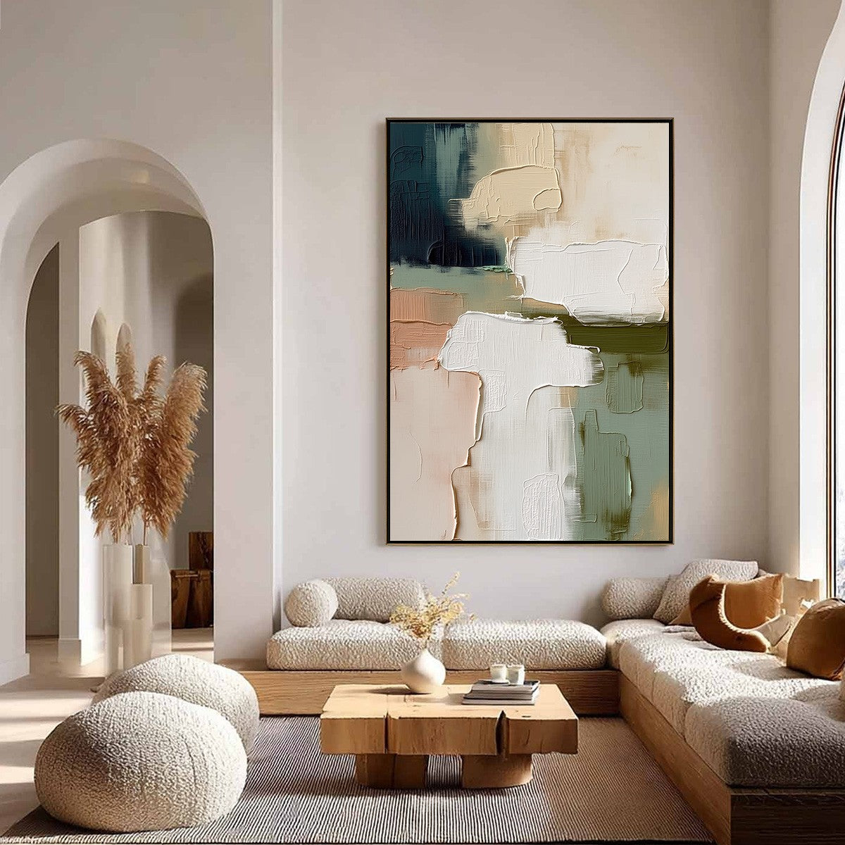 EARTHEN STRATA: Heavily Textured Wabi Sabi Abstract Oil Painting