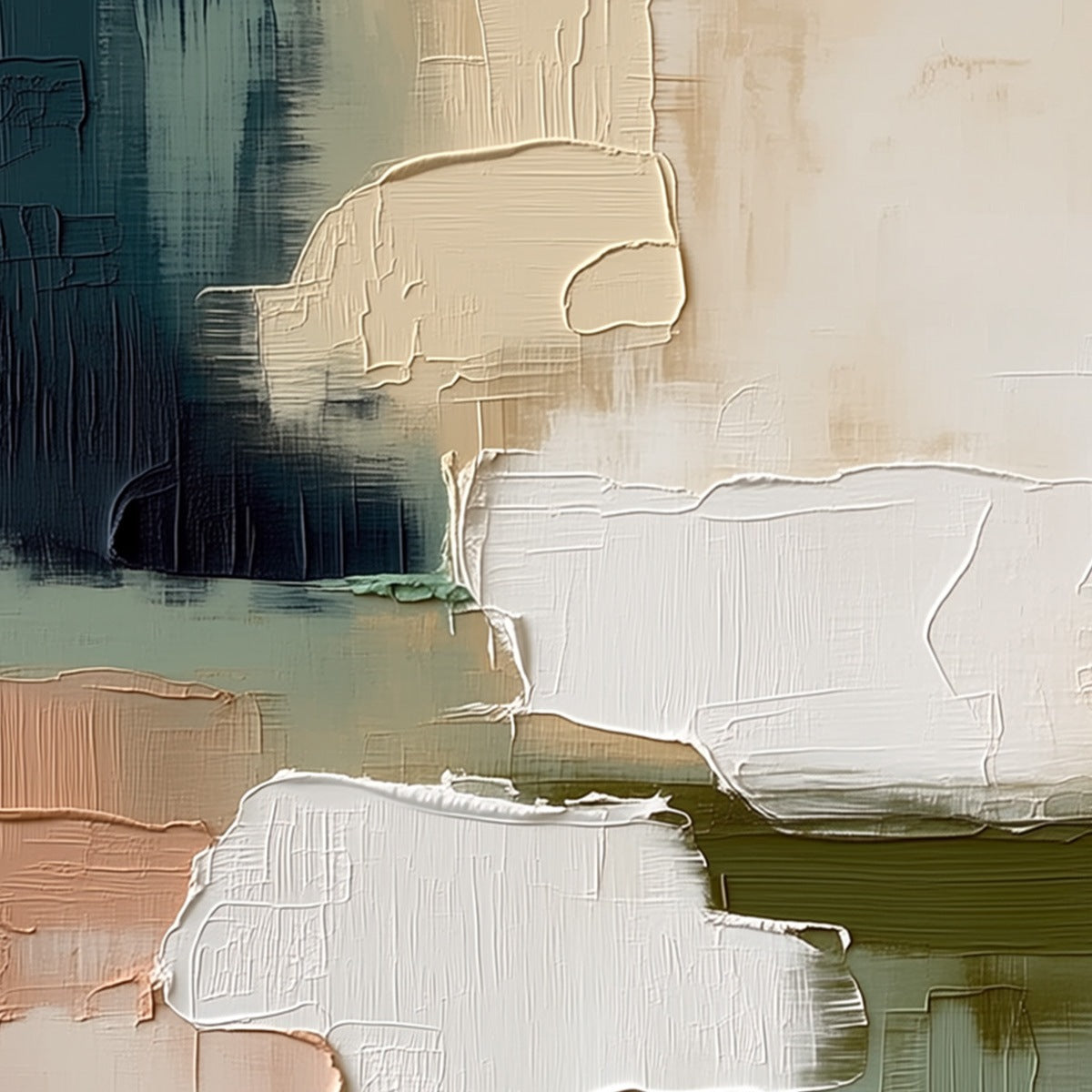 EARTHEN STRATA: Heavily Textured Wabi Sabi Abstract Oil Painting