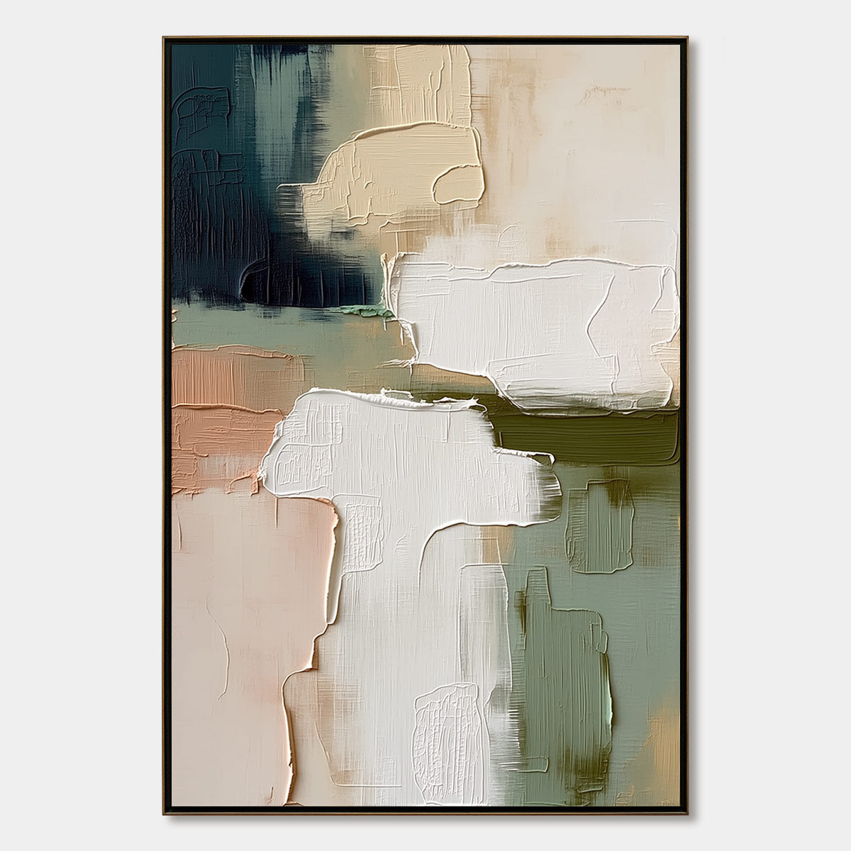 EARTHEN STRATA: Heavily Textured Wabi Sabi Abstract Oil Painting