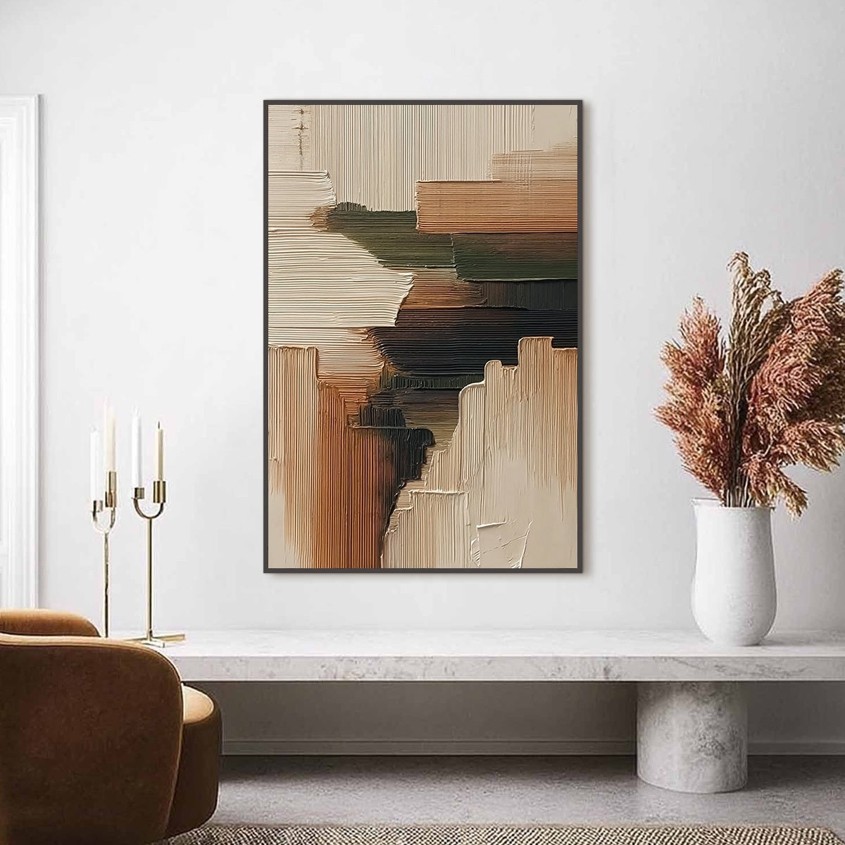 EARTHEN STRATA: Heavily Textured Wabi Sabi Abstract Painting