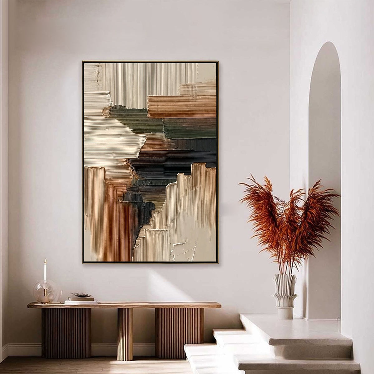 EARTHEN STRATA: Heavily Textured Wabi Sabi Abstract Painting