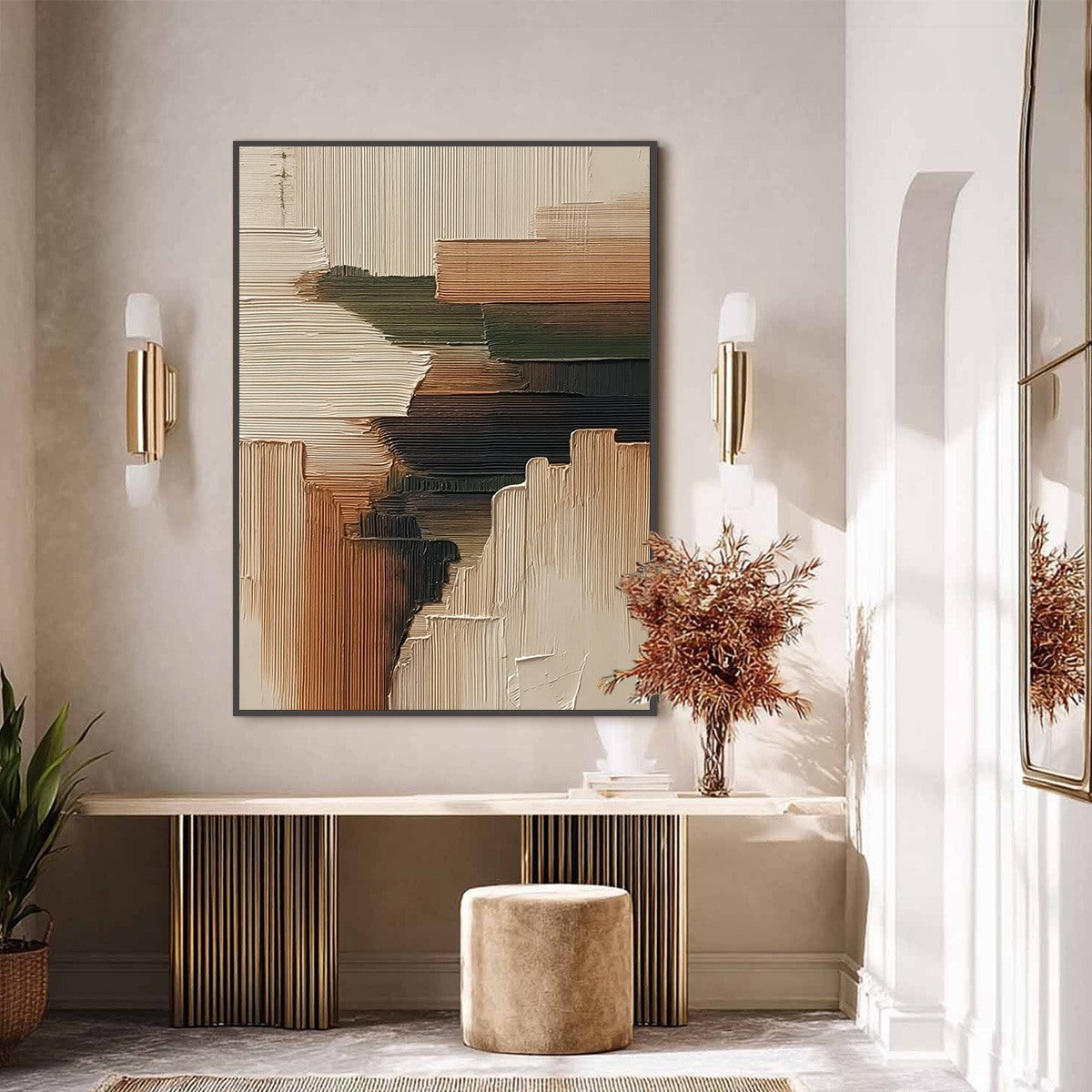 EARTHEN STRATA: Heavily Textured Wabi Sabi Abstract Painting