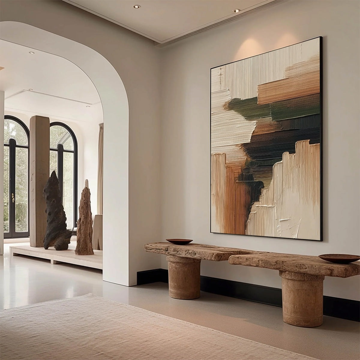 EARTHEN STRATA: Heavily Textured Wabi Sabi Abstract Painting