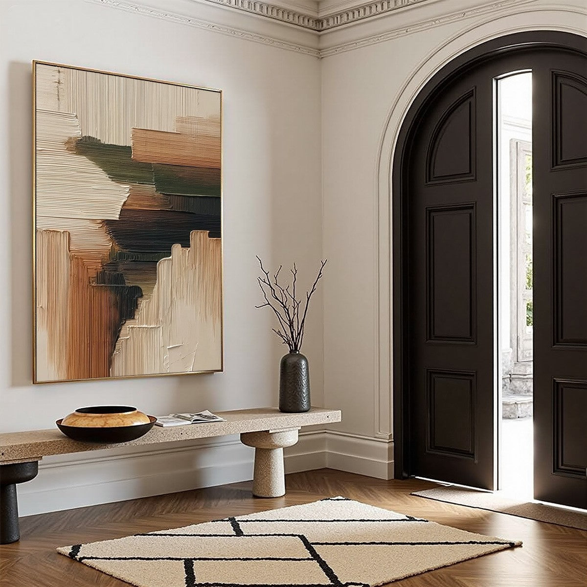 EARTHEN STRATA: Heavily Textured Wabi Sabi Abstract Painting