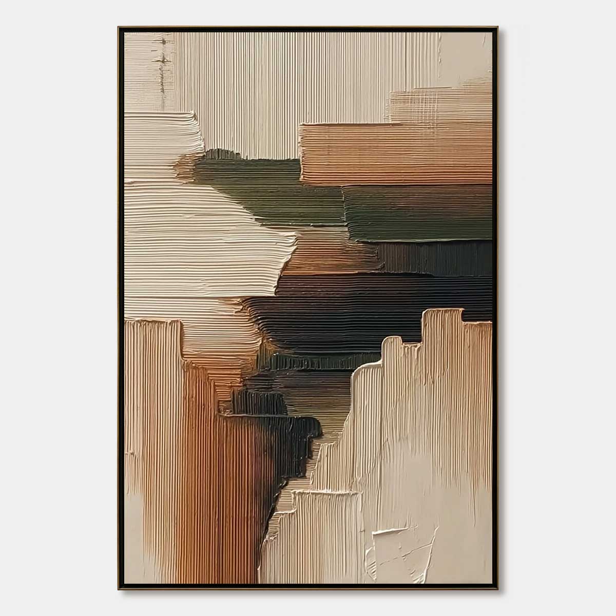 EARTHEN STRATA: Heavily Textured Wabi Sabi Abstract Painting