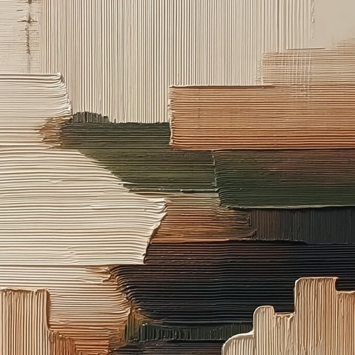 EARTHEN STRATA: Heavily Textured Wabi Sabi Abstract Painting