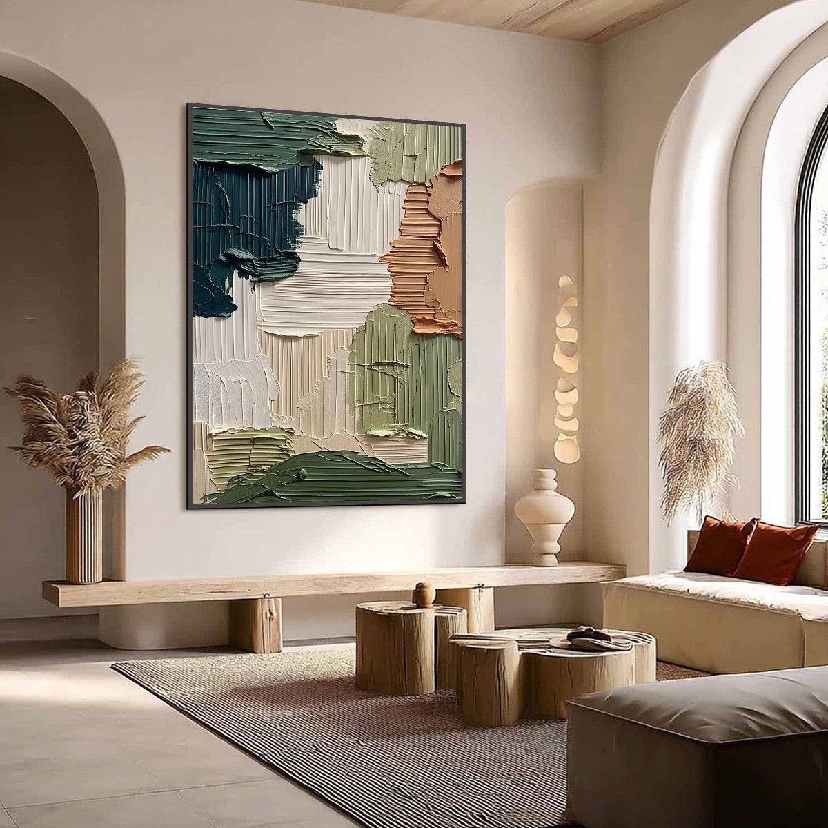 EARTHEN STRATA: Textured Wabi Sabi Abstract Impasto Wall Art
