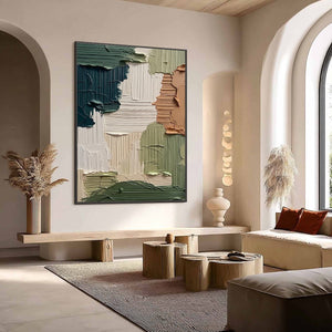EARTHEN STRATA: Textured Wabi Sabi Abstract Impasto Wall Art