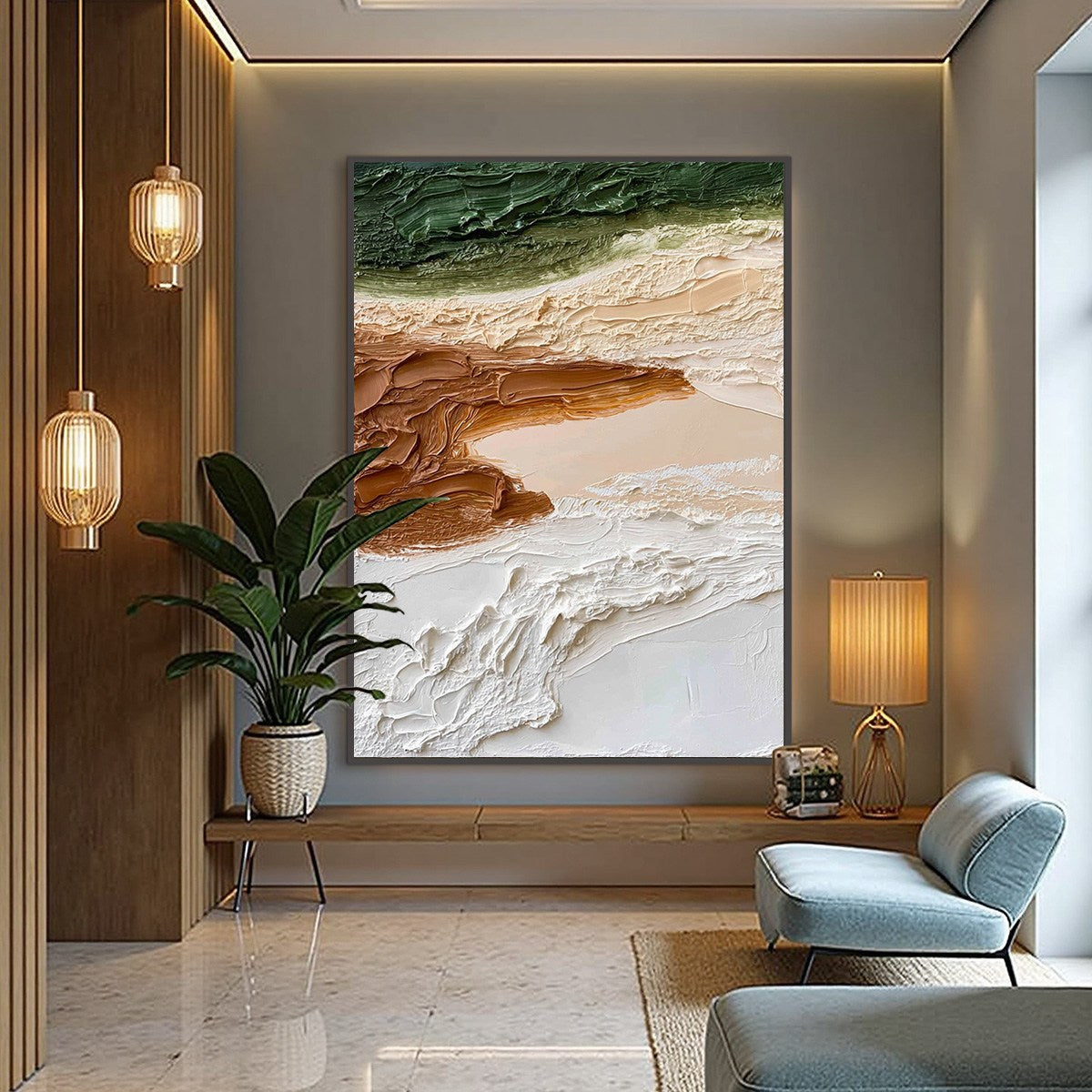 EARTHEN STRATA: Textured Wabi Sabi Abstract Landscape Painting