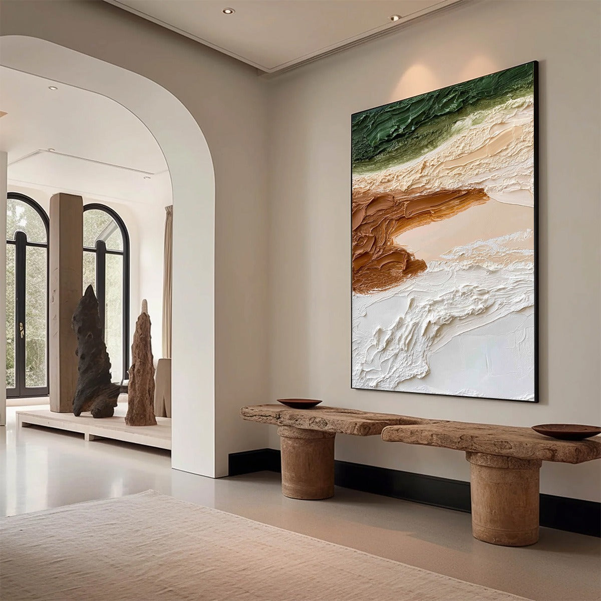 EARTHEN STRATA: Textured Wabi Sabi Abstract Landscape Painting