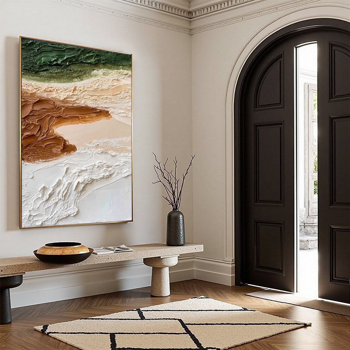 EARTHEN STRATA: Textured Wabi Sabi Abstract Landscape Painting