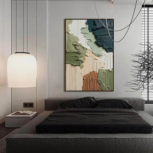 EARTHEN STRATA: Vertical Wabi Sabi Textured Abstract Painting