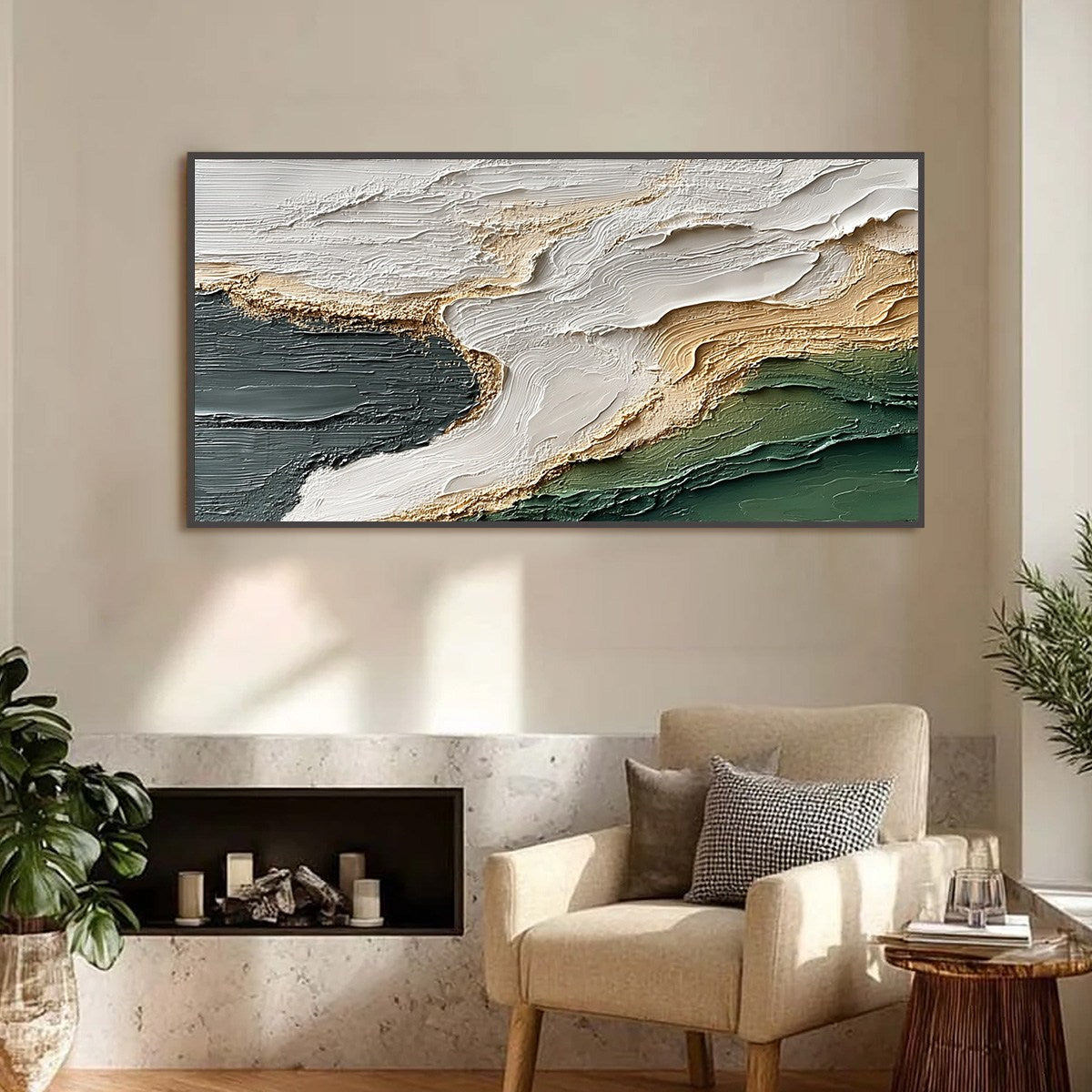 EARTHEN TIDE: Large Textured Wabi Sabi Abstract Landscape Painting
