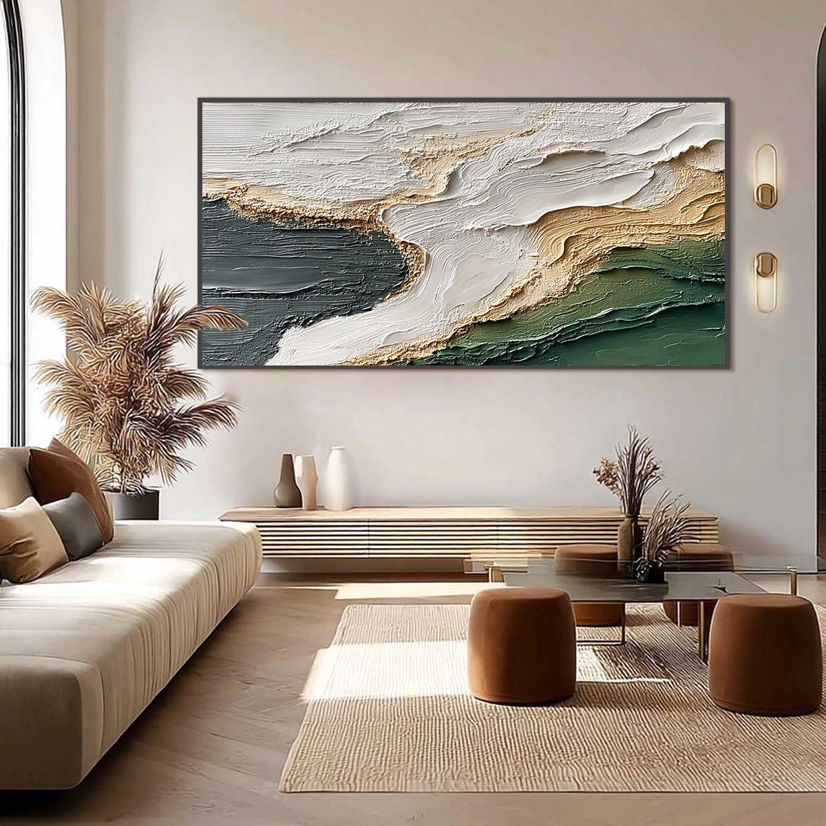 EARTHEN TIDE: Large Textured Wabi Sabi Abstract Landscape Painting