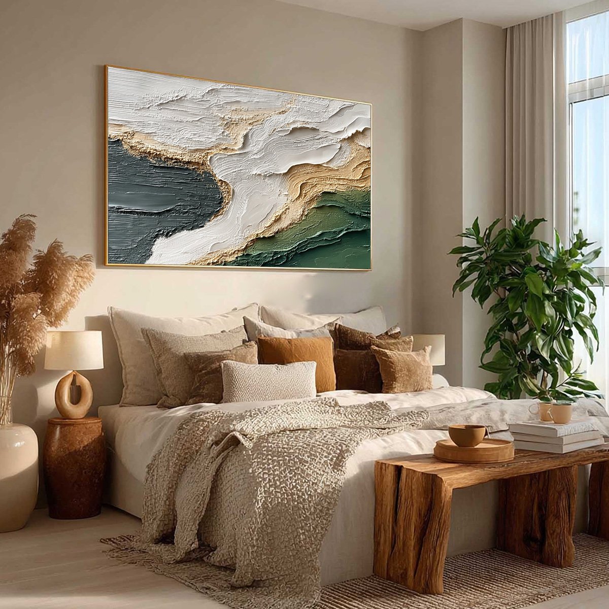 EARTHEN TIDE: Large Textured Wabi Sabi Abstract Landscape Painting