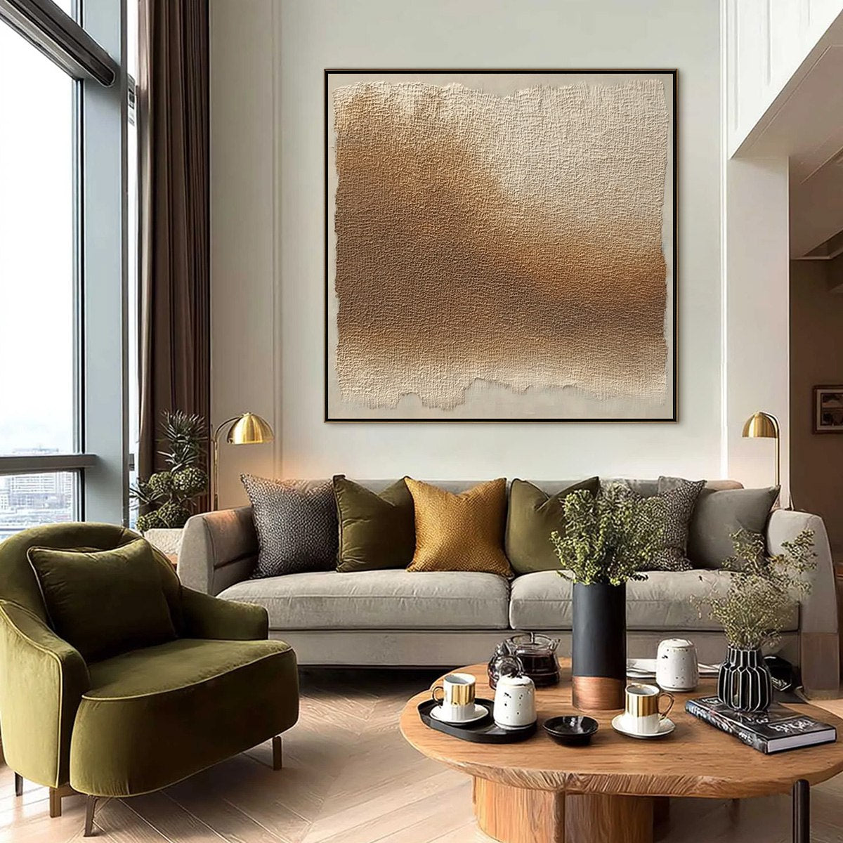 EARTHEN VEIL: Large Textured Wabi Sabi Abstract Painting