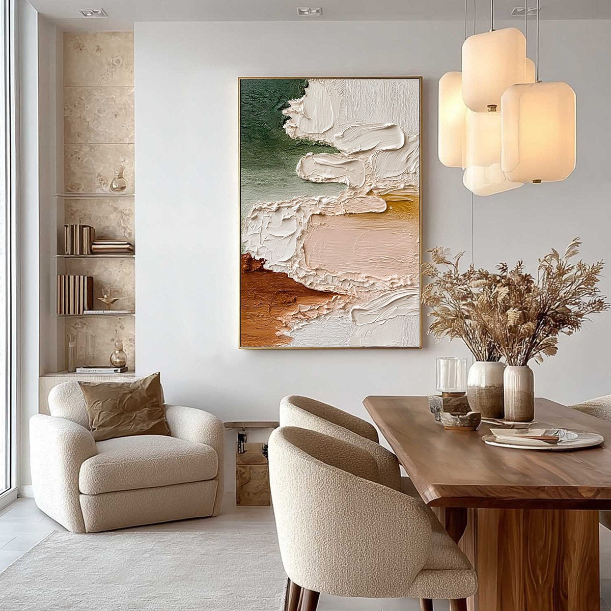 EARTHEN VEIL: Textured Abstract Earth Tone Impasto Wall Art