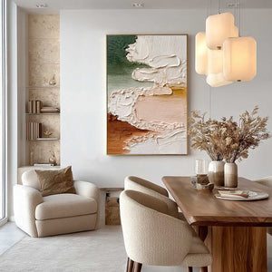 EARTHEN VEIL: Textured Abstract Earth Tone Impasto Wall Art