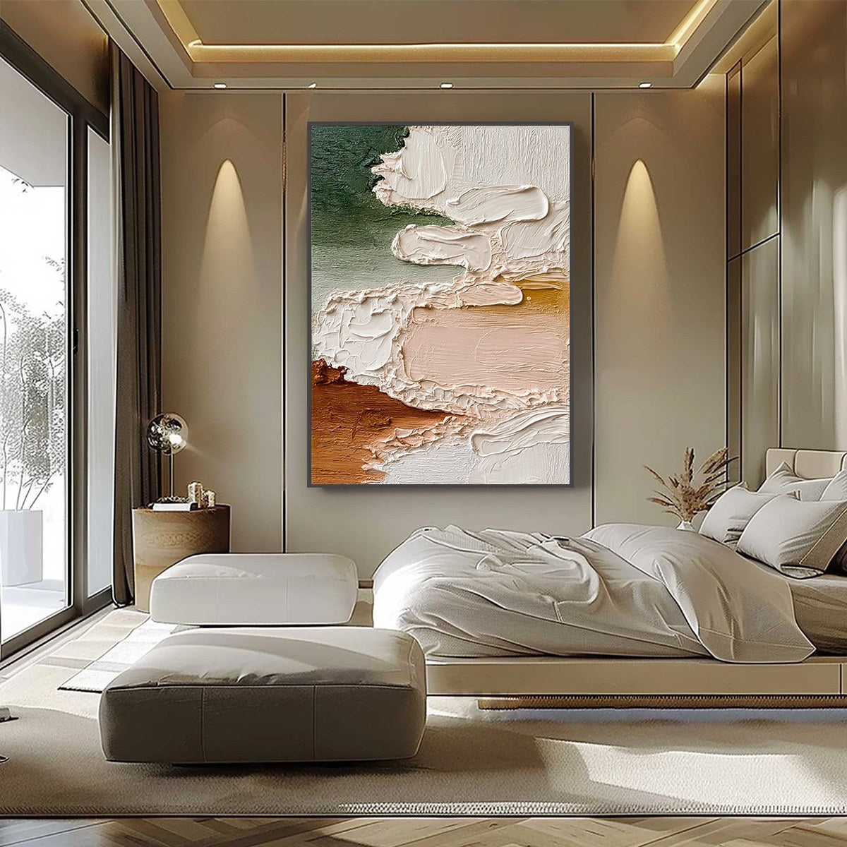 EARTHEN VEIL: Textured Abstract Earth Tone Impasto Wall Art