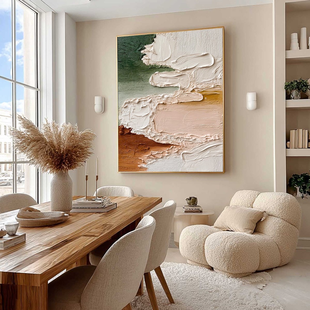 EARTHEN VEIL: Textured Abstract Earth Tone Impasto Wall Art