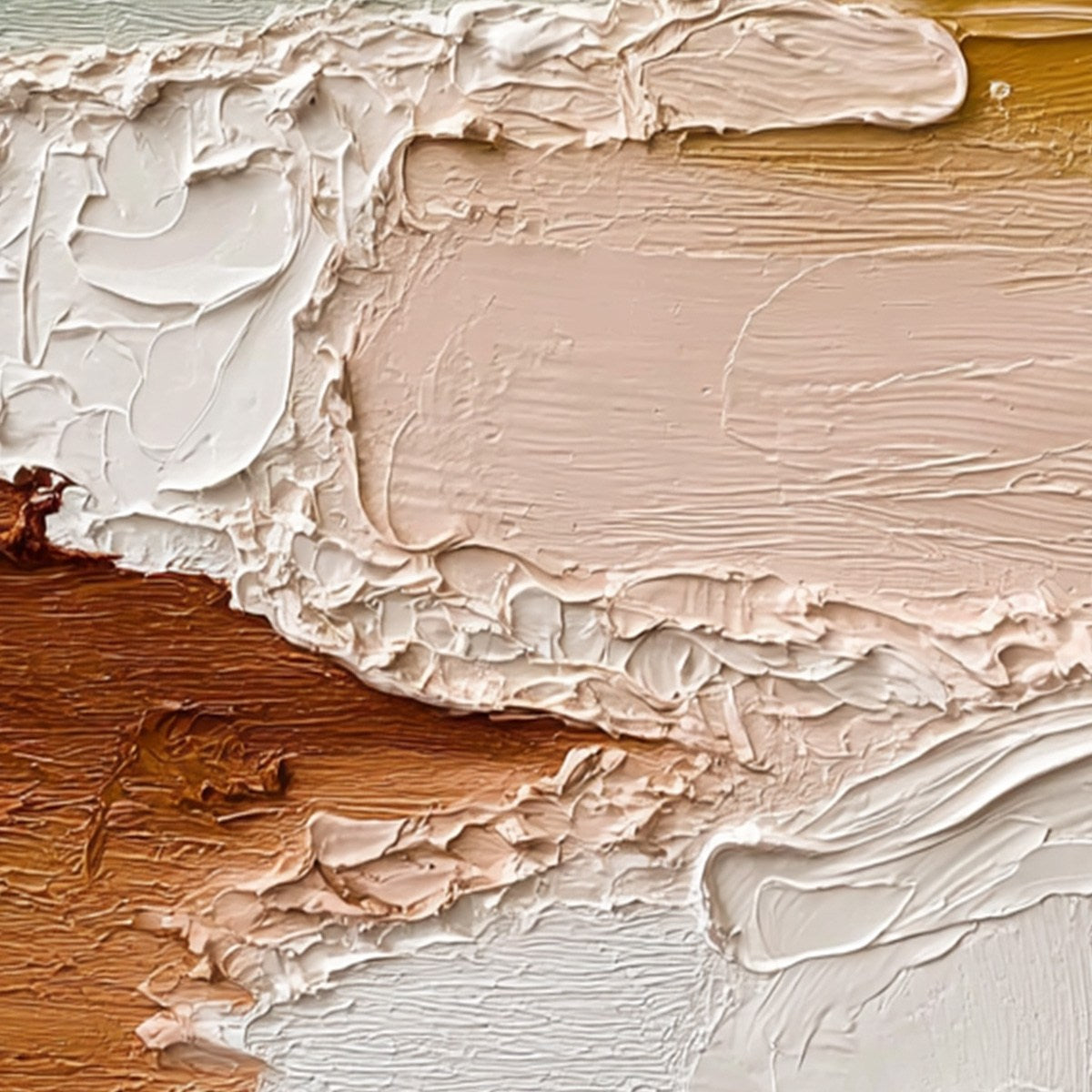 EARTHEN VEIL: Textured Abstract Earth Tone Impasto Wall Art