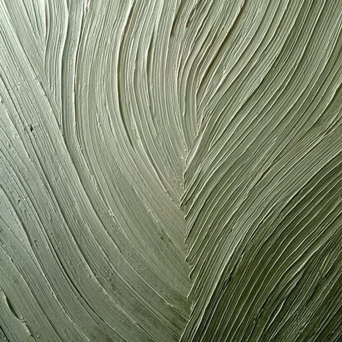 EARTHEN WEAVE: Textured Green and Beige Wabi Sabi Abstract Painting