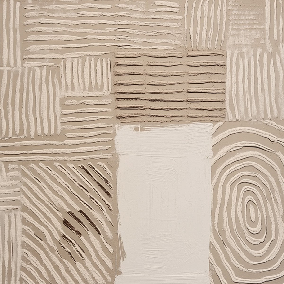 EARTHEN WEAVE: Textured Wabi Sabi Abstract Painting in Neutral Tones