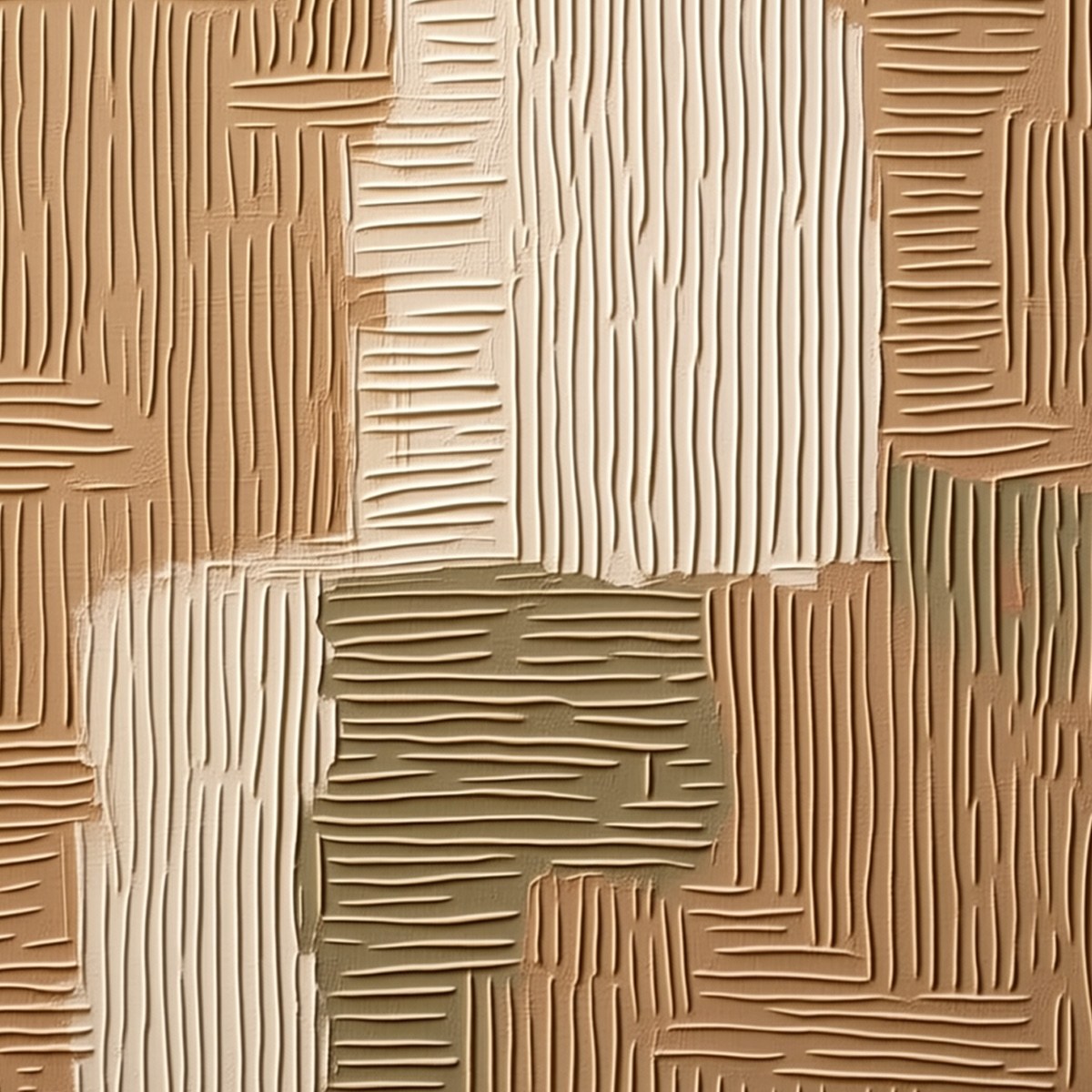 EARTHEN WEAVE: Textured Wabi Sabi Abstract Painting in Neutral Tones