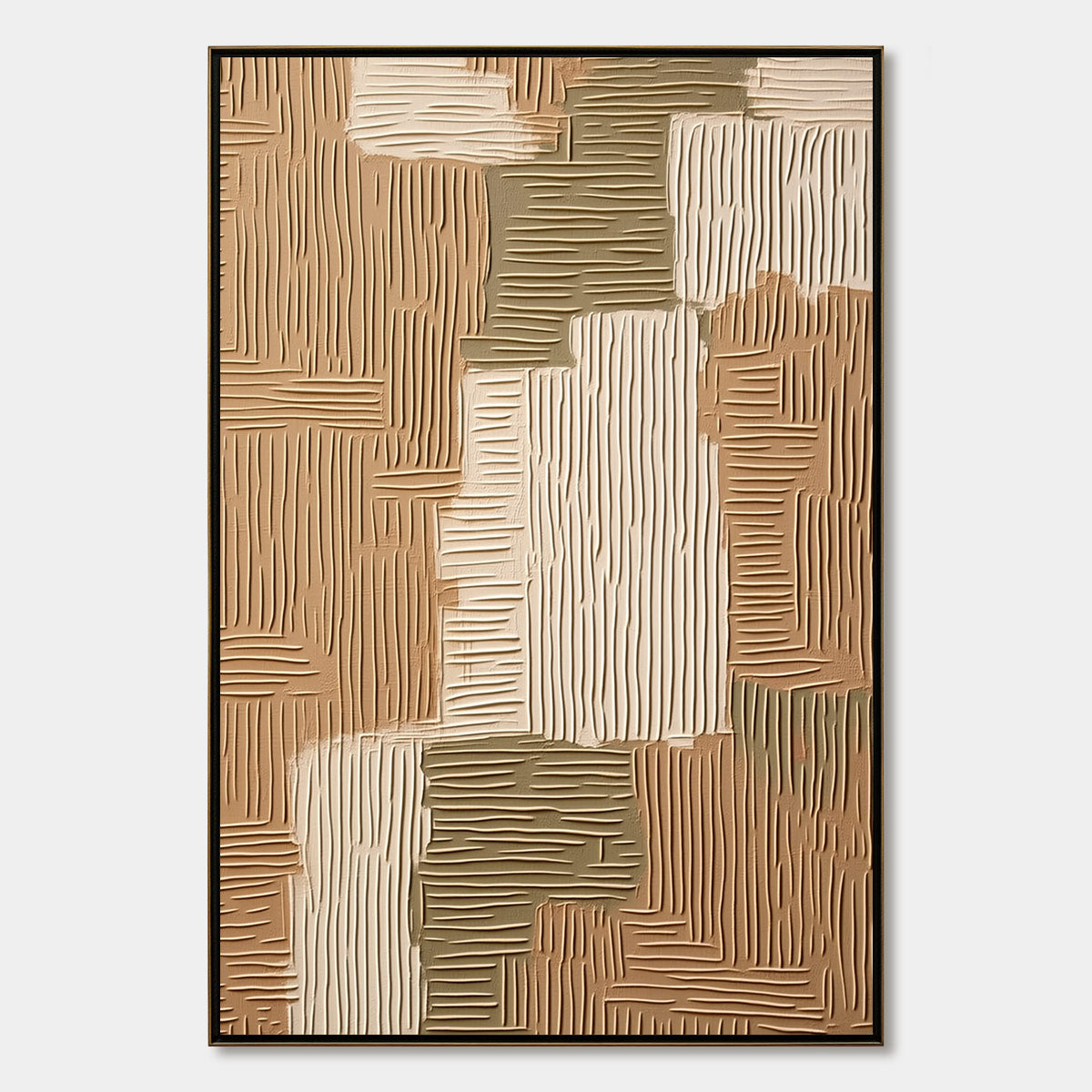 EARTHEN WEAVE: Textured Wabi Sabi Abstract Painting in Neutral Tones