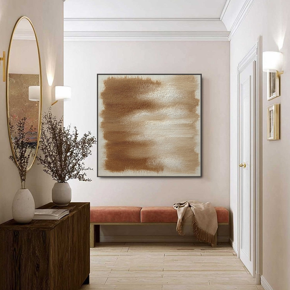 EARTHEN WHISPERS: Textured Wabi Sabi Abstract Oil Painting