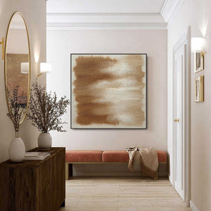 EARTHEN WHISPERS: Textured Wabi Sabi Abstract Oil Painting