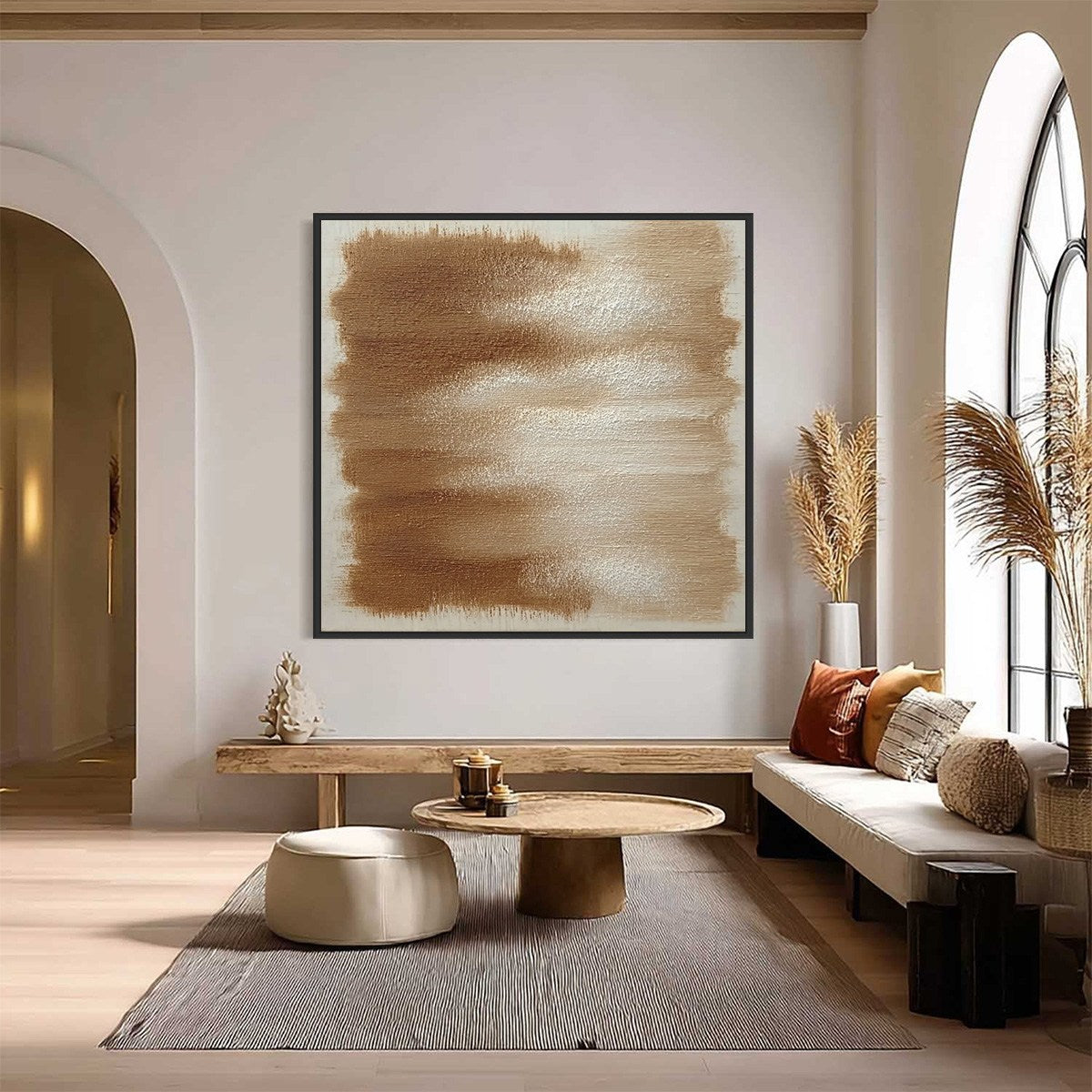 EARTHEN WHISPERS: Textured Wabi Sabi Abstract Oil Painting