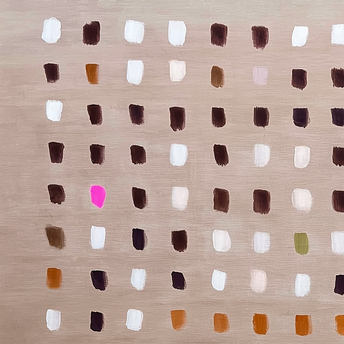 EARTHEN ECHOES Minimalist Abstract Grid Oil Painting