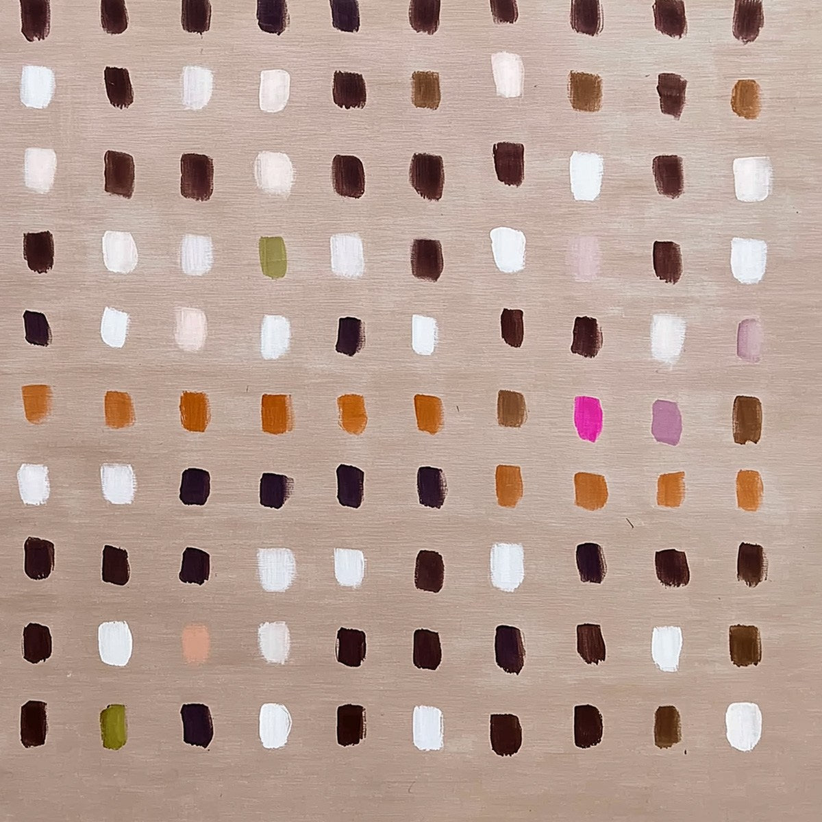 EARTHEN ECHOES Minimalist Abstract Grid Oil Painting