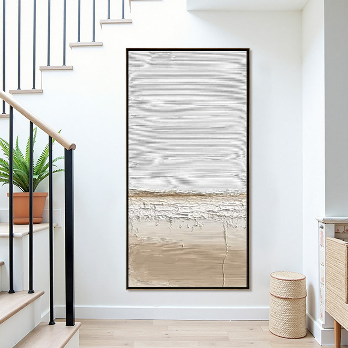 EARTHEN HORIZON: Textured Wabi Sabi Abstract Landscape Painting