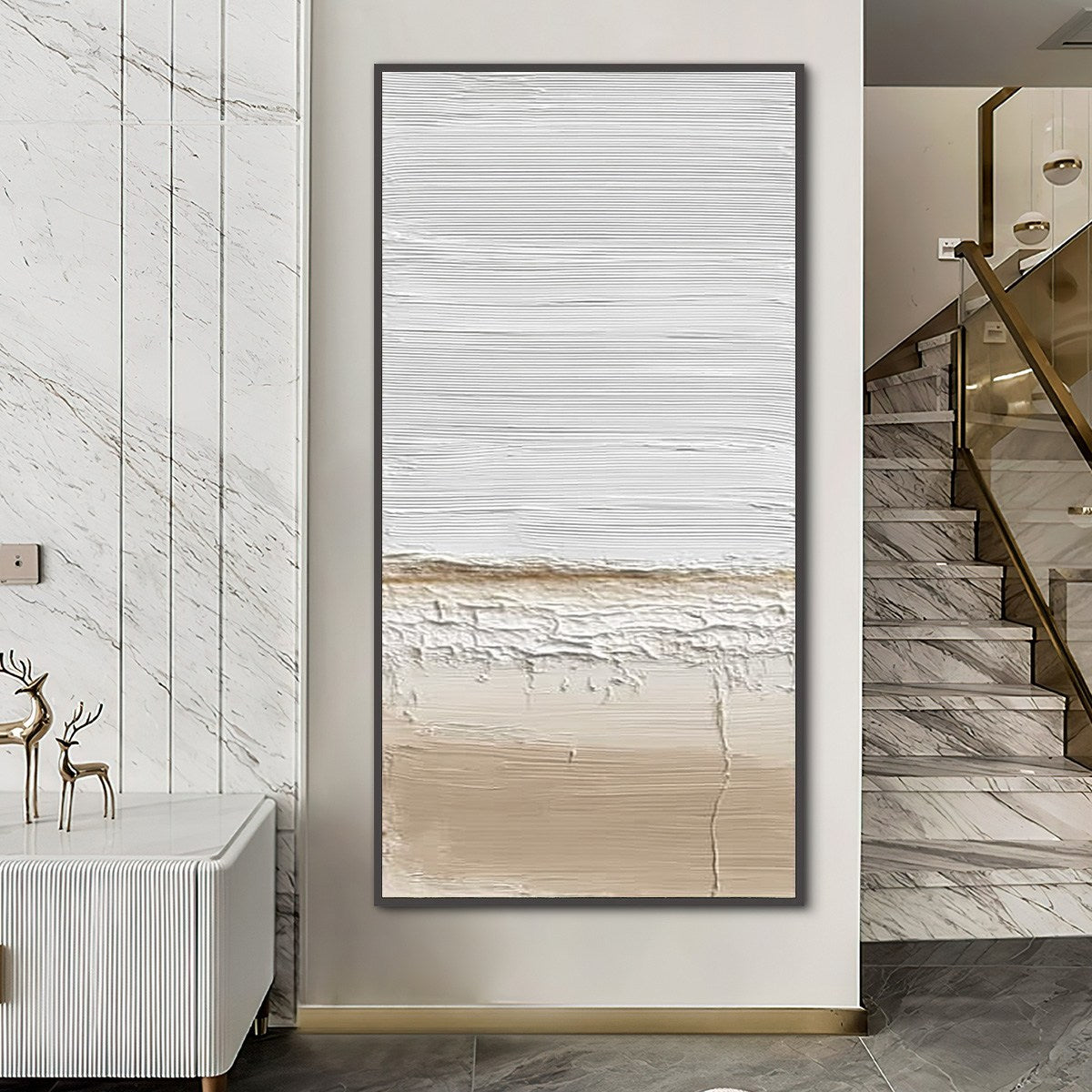 EARTHEN HORIZON: Textured Wabi Sabi Abstract Landscape Painting