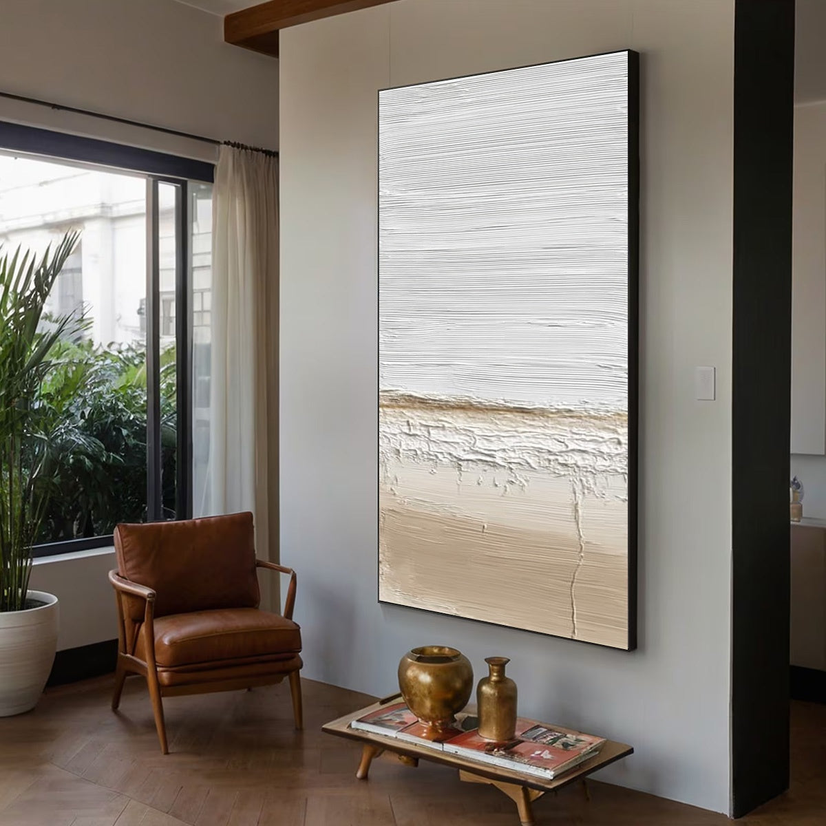 EARTHEN HORIZON: Textured Wabi Sabi Abstract Landscape Painting